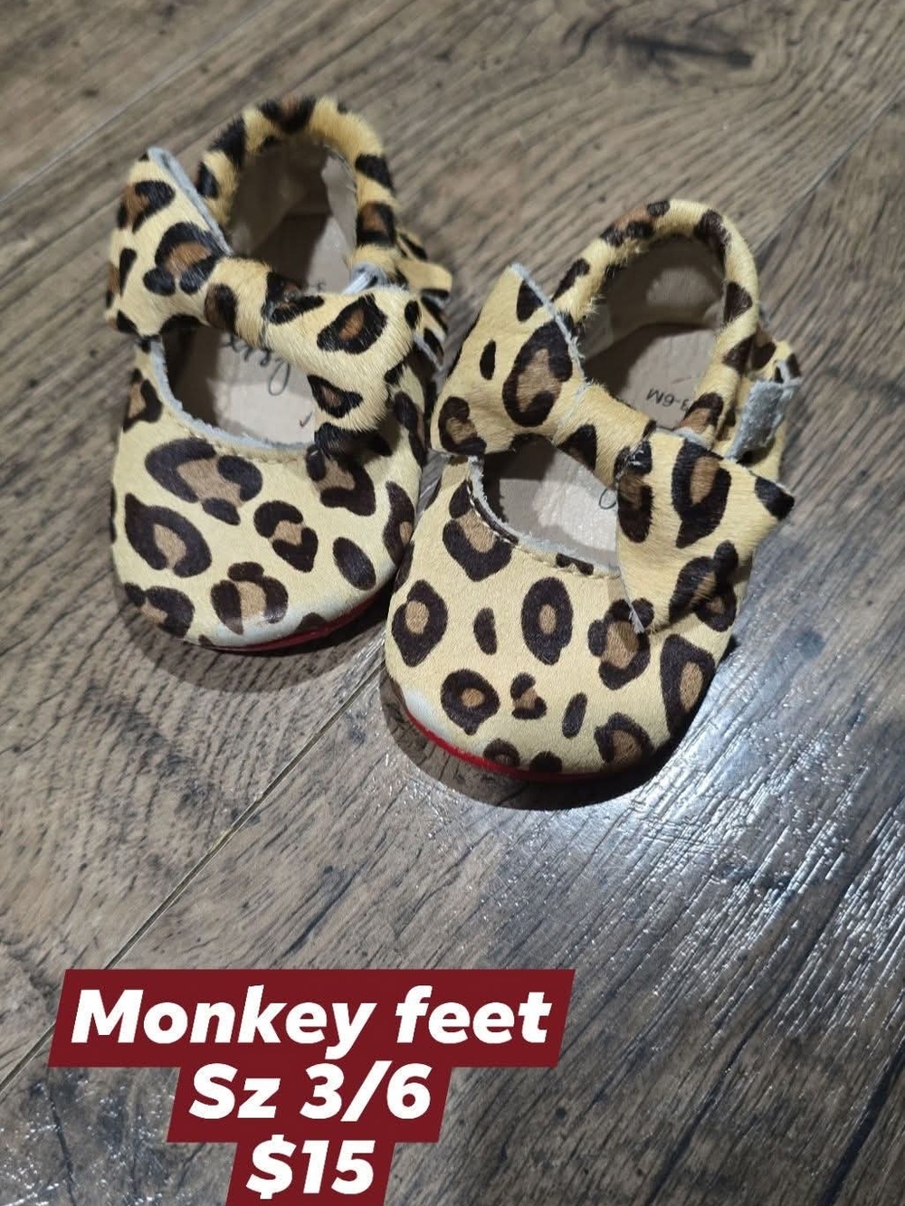 Monkey Feet Leopard Print Mary Jane Shoes - Yellow & Brown